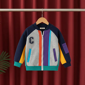 Boys Multicolor Letter C Printed Varsity Jacket Coats & Jackets Multicolor 1-2 Y