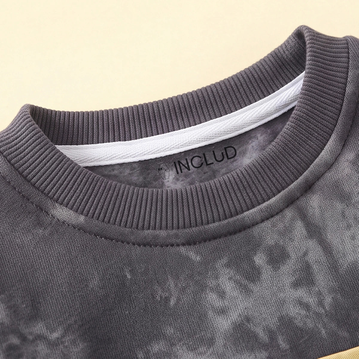 Boys Dark Grey Abstract Printed Sweatshirt & Denim Pants Sets Sets