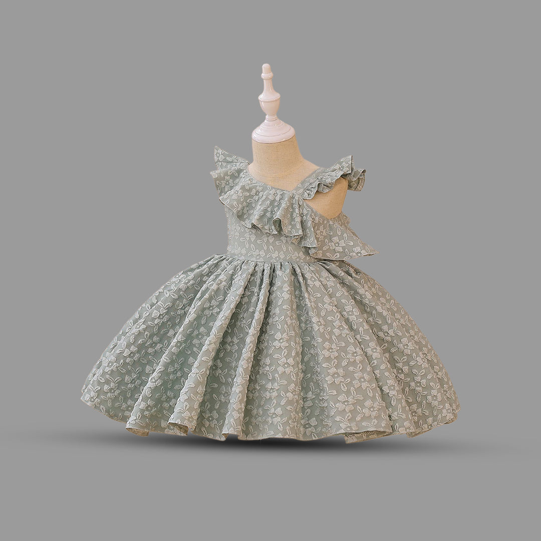 Girls Sleeveless Textured Party Wear Dress Party Dresses   