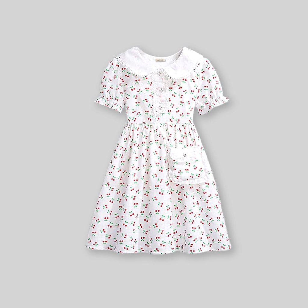 Girls Floral Print Fit & Flare Dress Casual Dresses   