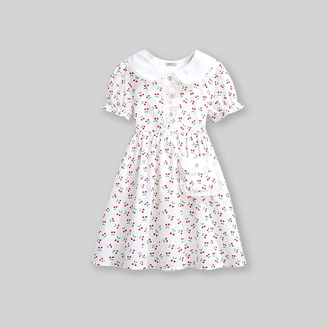 Girls Floral Print Fit & Flare Dress Casual Dresses   
