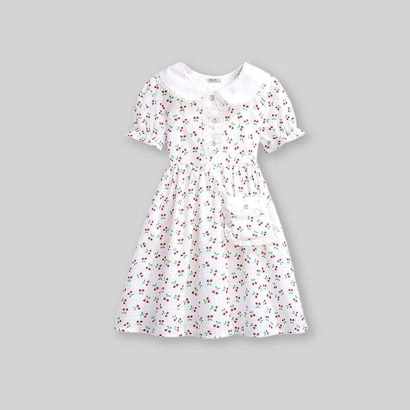 Girls Floral Print Fit & Flare Dress Casual Dresses   