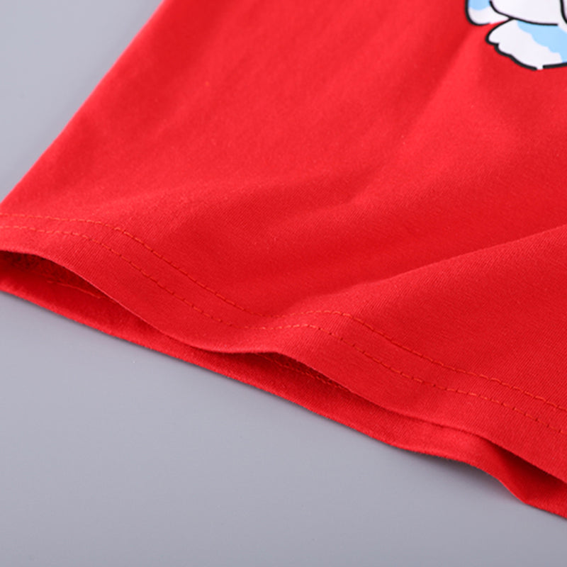 Boys Red Cartoon Printed Short Sleeves T-shirt With Shorts Set 2 pc. Sets