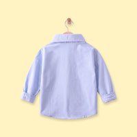 Boys Light Blue Embroidered Long Sleeve Shirt Shirts