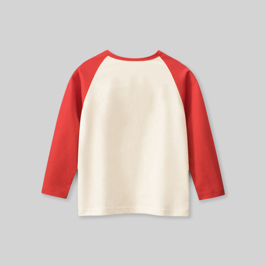 Girls Strawberry Print Raglan Sleeve T-shirt Tshirts   