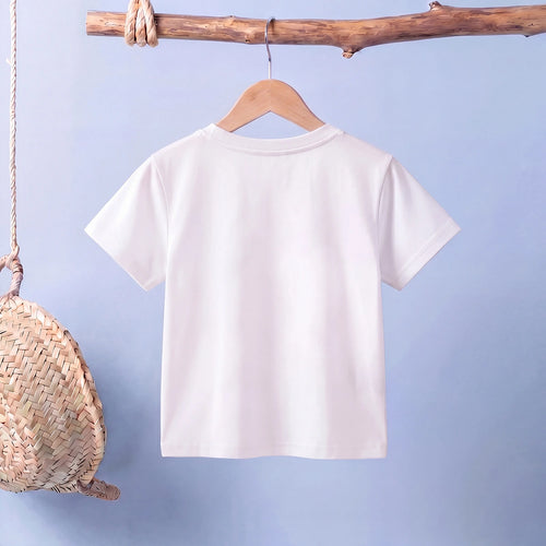 Girls White Short Sleeve Floral Print T-Shirt Tshirts