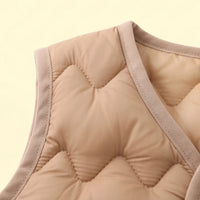 Boys Light Brown Quilted Sleeveless Jacket Coats & Jackets