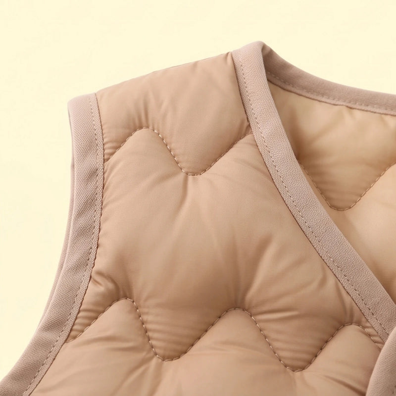 Boys Light Brown Quilted Sleeveless Jacket Coats & Jackets