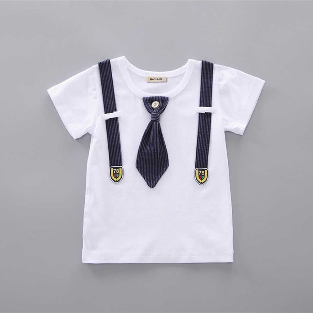Boys Short Sleeve T-Shirt With Corduroy Shorts Set Sets   