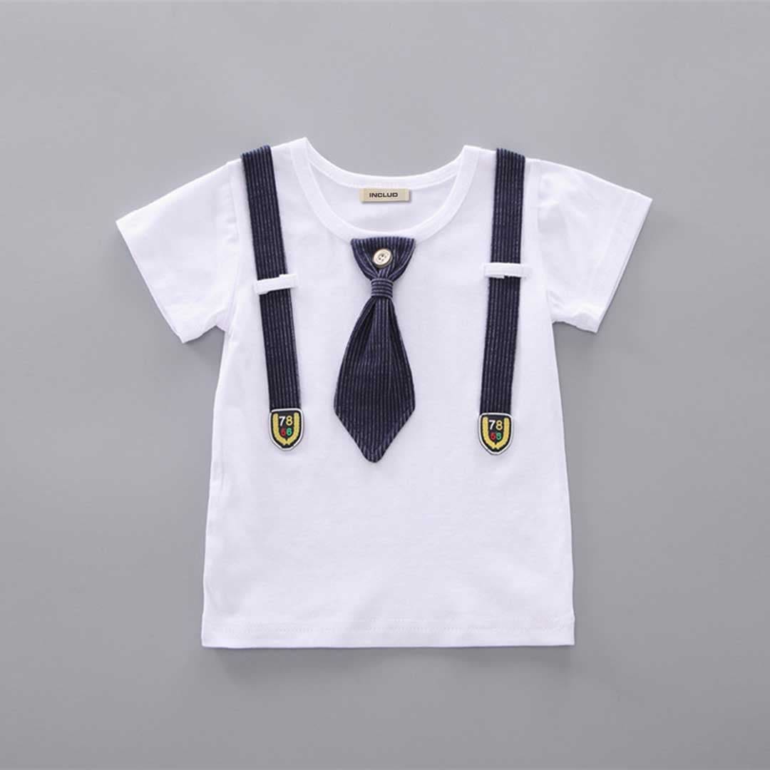 Boys Short Sleeve T-Shirt With Corduroy Shorts Set Sets   