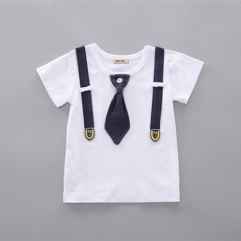 Boys Short Sleeve T-Shirt With Corduroy Shorts Set Sets   