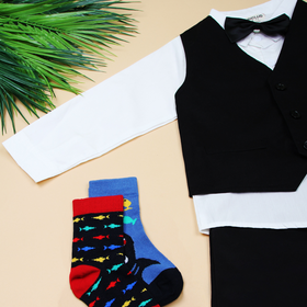 Boys White Shirt & Suspender Pants Sets Partywear Gift Hamper Sets