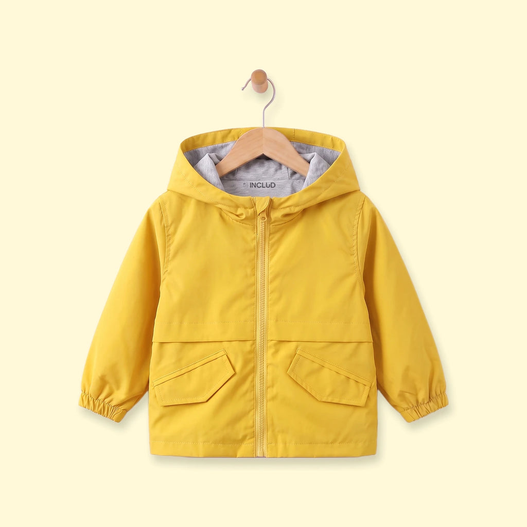 Boys Yellow Hooded Zip-up Jacket Coats & Jackets Yellow 1-2 Y