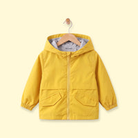 Boys Yellow Hooded Zip-up Jacket Coats & Jackets Yellow 1-2 Y