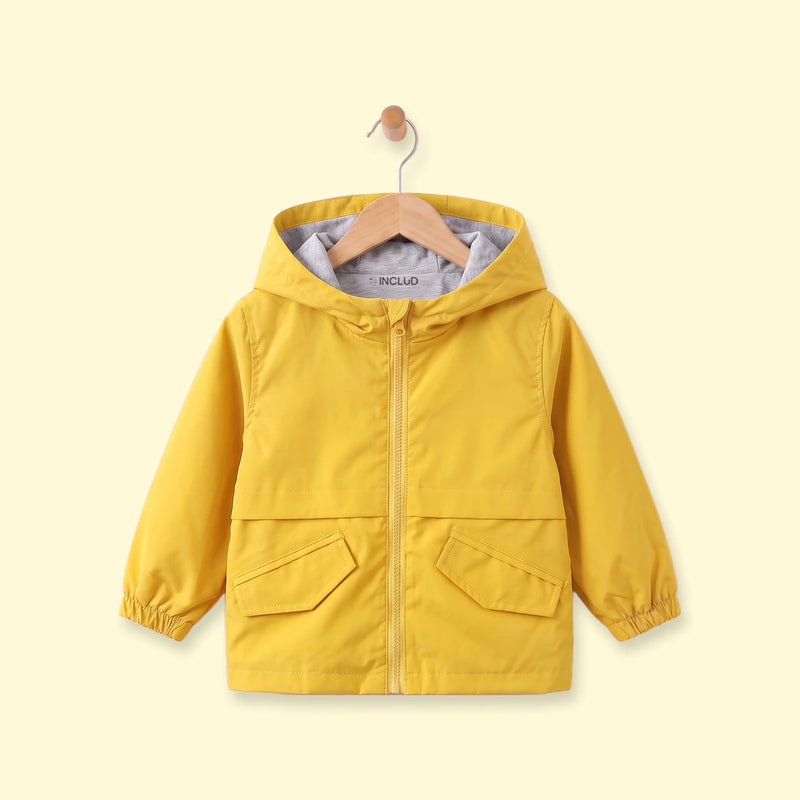 Boys Yellow Hooded Zip-up Jacket Coats & Jackets Yellow 1-2 Y