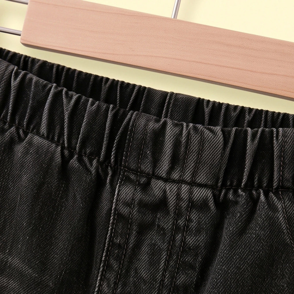 Girls Black Distressed Relaxed Fit Jeans Pants