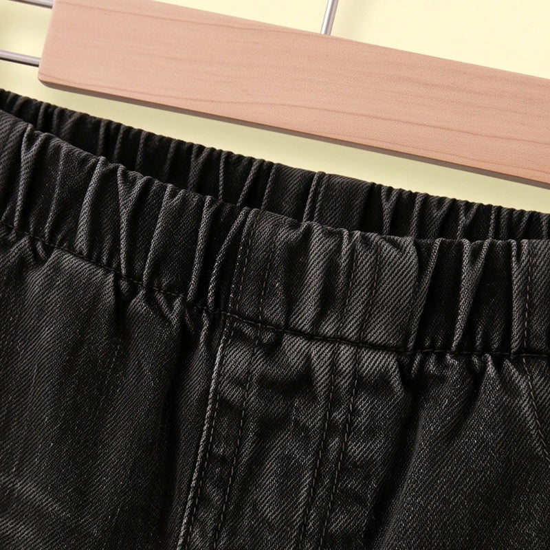 Girls Black Distressed Relaxed Fit Jeans Pants