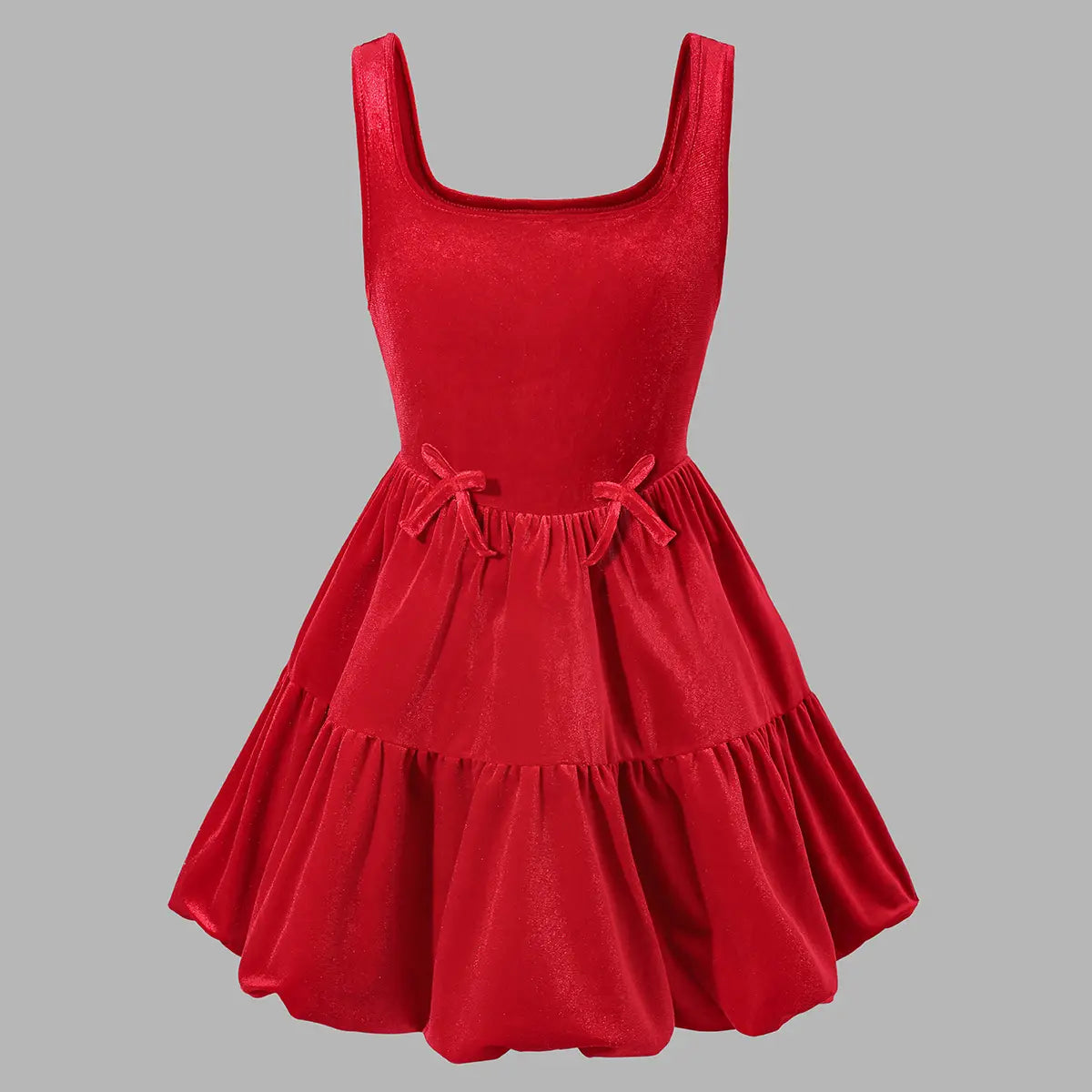 Girls Red Sleeveless Tiered Fit & Flare Dress Casual Dresses Red 7-8 Y