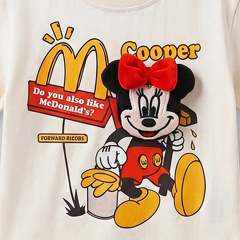 Boys Off White Mickey Mouse Print Short Sleeve T-Shirt Tshirts