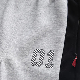 Boys Grey Alphanumeric Printed Polo Sweatshirt With jogger Co-ord Sets Sets