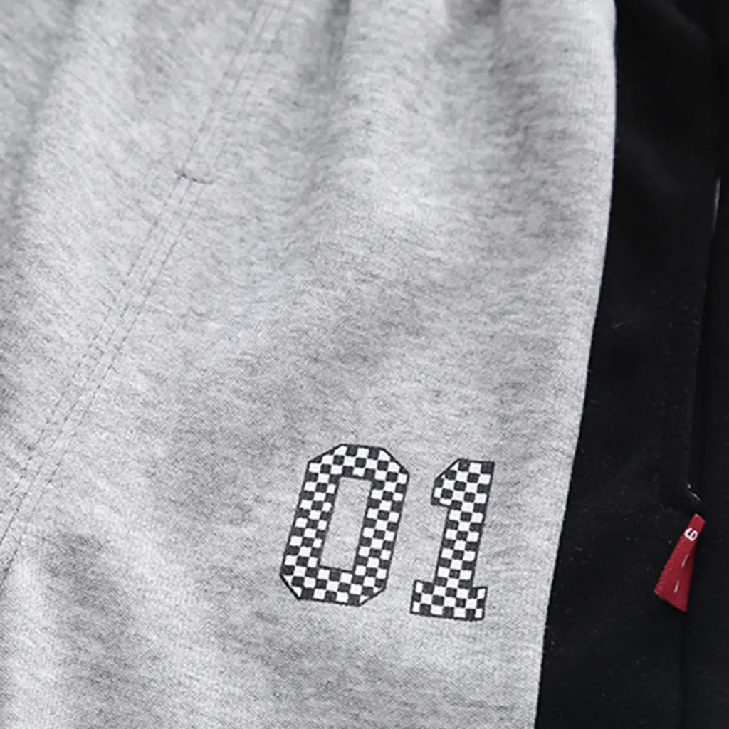 Boys Grey Alphanumeric Printed Polo Sweatshirt With jogger Co-ord Sets Sets