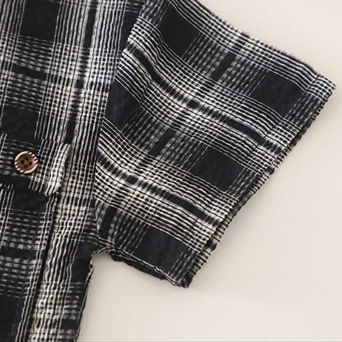 Boys Black Checked Shirt With Printed T-Shirt And Denim Shorts Sets 3 pc. Sets