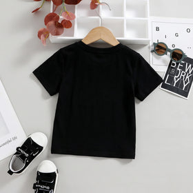 Girls Black Panda Print Short Sleeve T-Shirt Tshirts