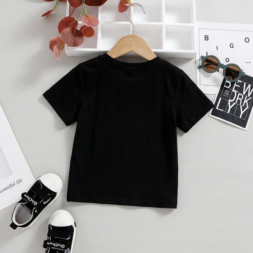 Girls Black Panda Print Short Sleeve T-Shirt Tshirts