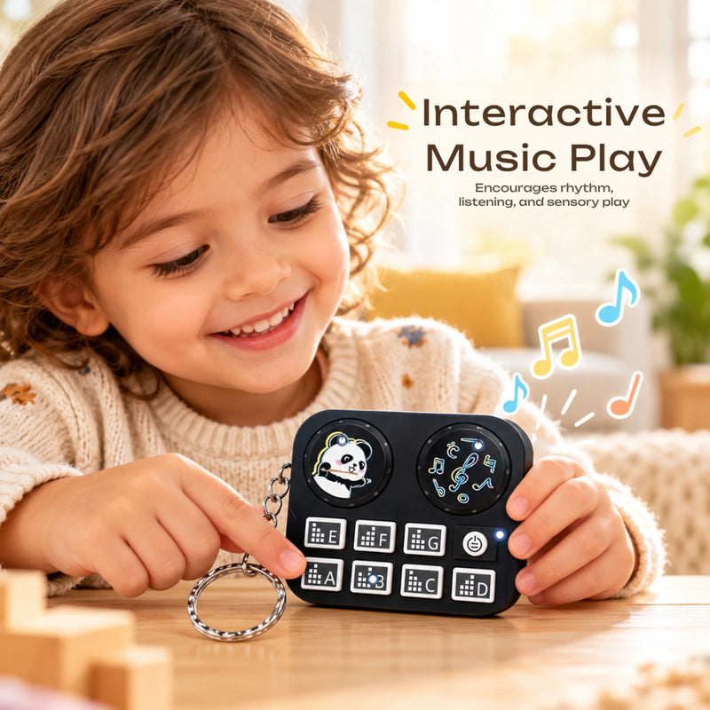 Panda DJ Keychain for Kids - Musical Toy Keyring Trending Accessories