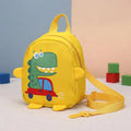 Kids Yellow Dinosaur Print Cotton Mini Backpack with Leash Trending Accessories Yellow Onesize
