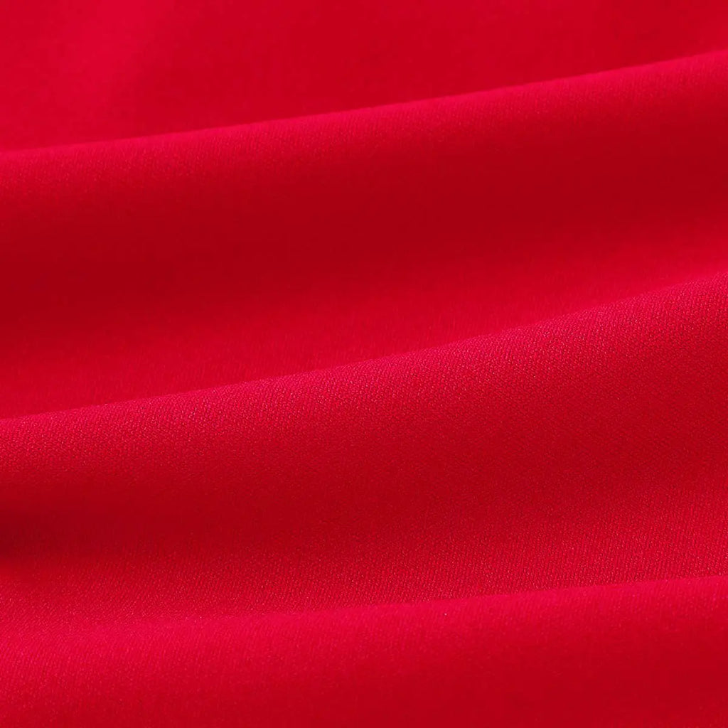 Girls Red Solid Bow Long Sleeves A-line Dress Casual Dresses