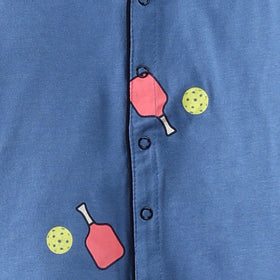 Girls Blue Printed Short Sleeve Shirt With Printed Pyjama Sets Sets