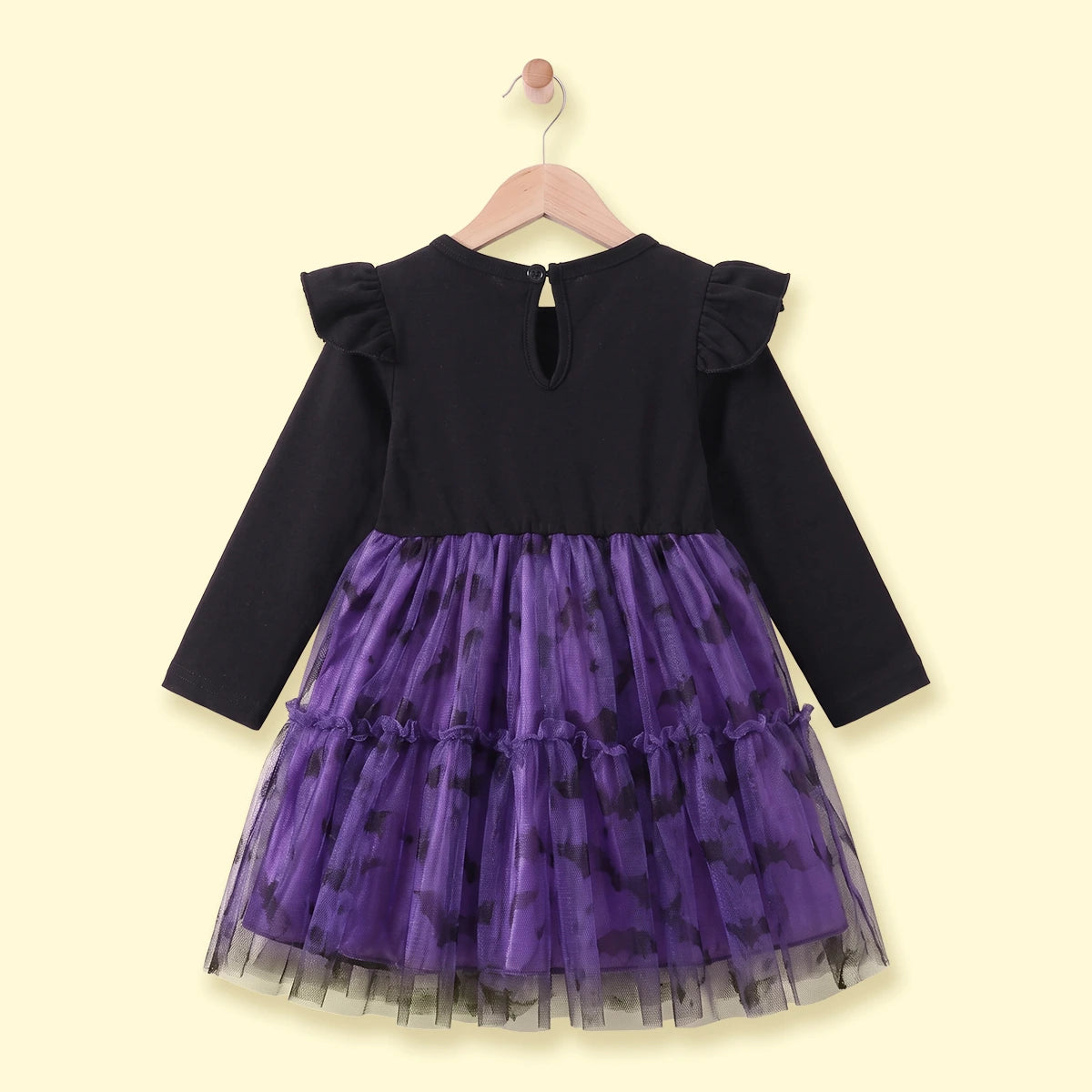 Girls Black Typography Long Sleeve Fit & Flare Dress Casual Dresses