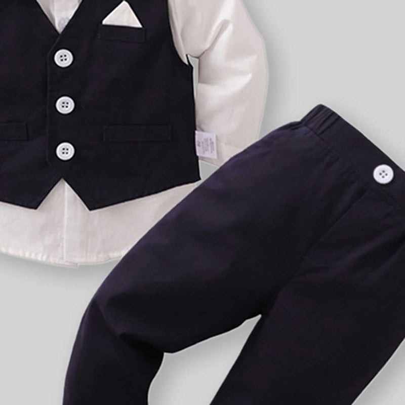 Boys Sleeveless Waistcoat With Shirt & Trousers Set 3 pc. Sets   