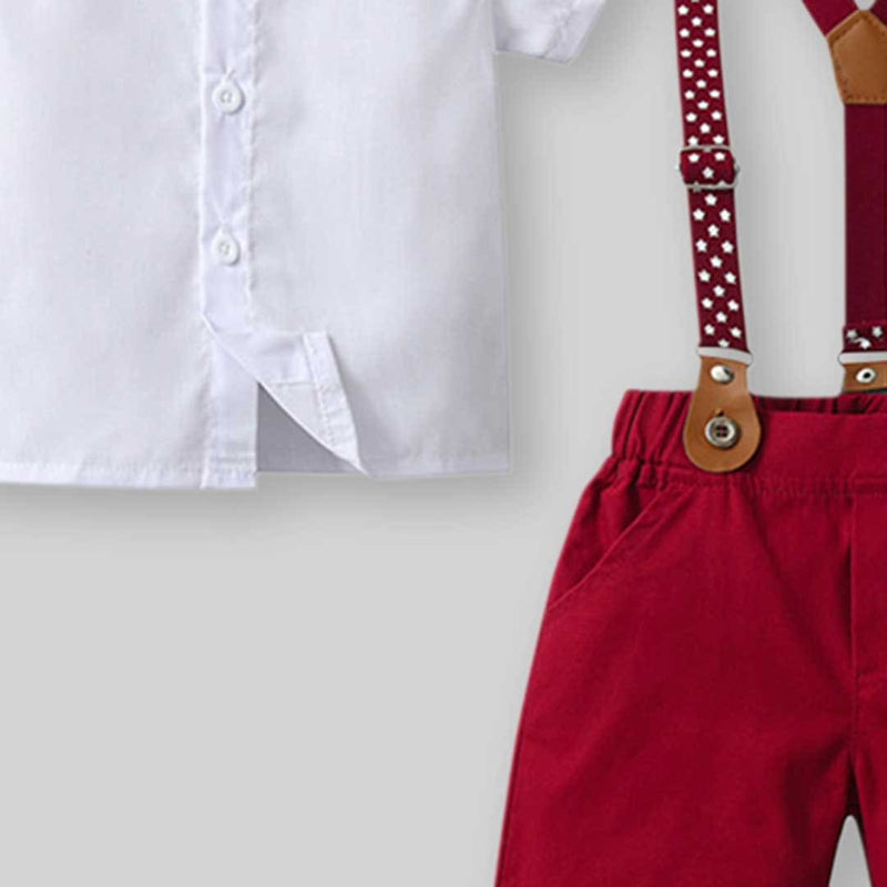 Boys Short Sleeve Shirt With Suspender Shorts Set 2 pc. Sets   