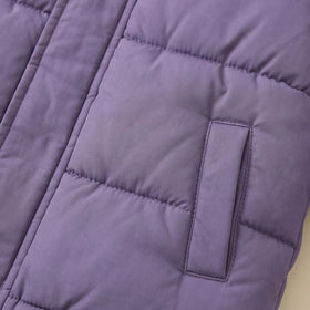 Girls Purple Fleece-Lined Hooded Puffer Jacket Coats & Jackets