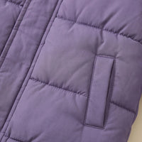 Girls Purple Fleece-Lined Hooded Puffer Jacket Coats & Jackets