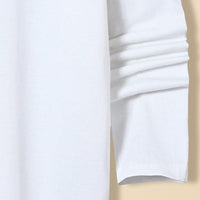 Boys White Long Sleeve Round Neck Color-blocked T-Shirt Tshirts