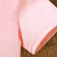 Girls Pink Graphic Short Sleeve T-Shirt Dress Casual Dresses