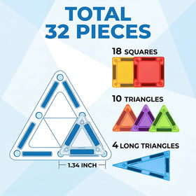 26 Pieces - Mini Magnetic Tiles Travel Set Trending Accessories