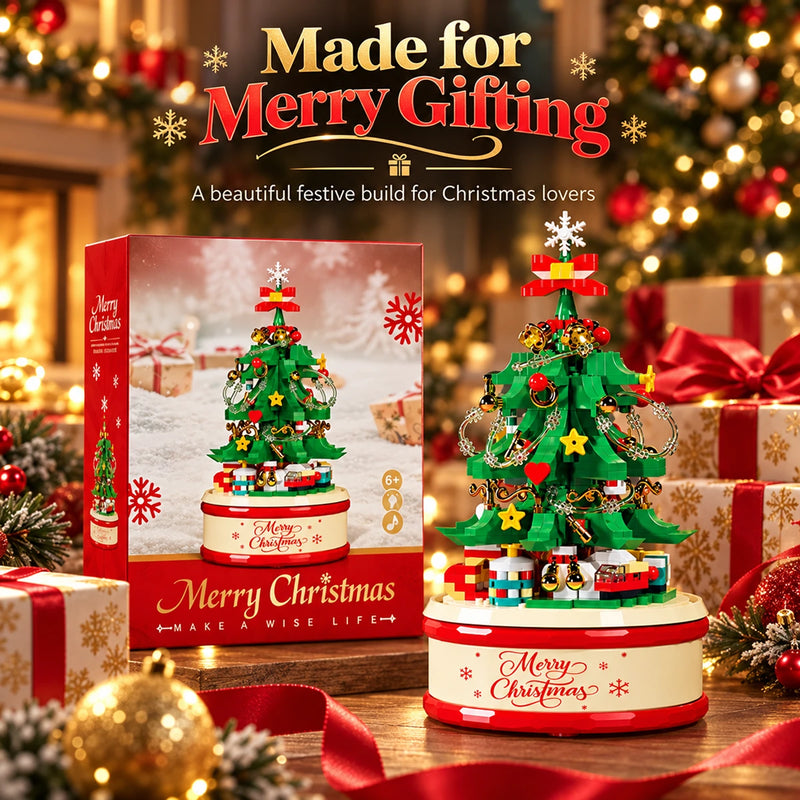Christmas Tree Music Box Building Blocks Set - 683 PCS 3 Year Plus Trending Accessories