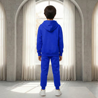 Boys Dark Blue K-Pop Star Graphics Hoodie With Jogger Co-ord Sets Sets