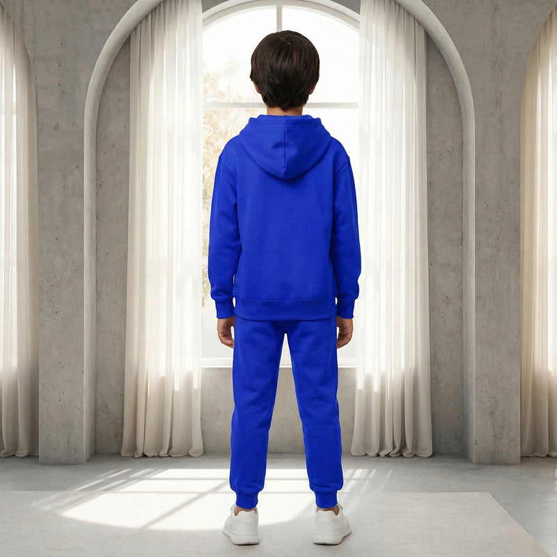 Boys Dark Blue K-Pop Star Graphics Hoodie With Jogger Co-ord Sets Sets
