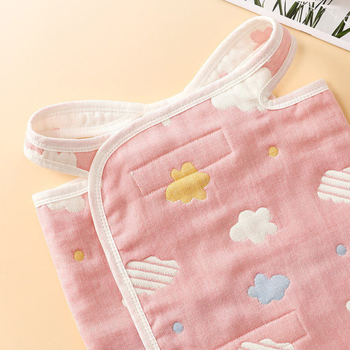 Baby Pink Cloud-Print Wearable Sleeping Vest Trending Accessories