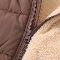 Boys Brown Fleece-Lined Hooded Puffer Jacket Coats & Jackets