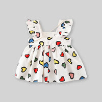 Girls Sleeveless Heart Print Top Tops   