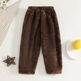 Girls Dark Brown Polar Fleece Zipper Jacket With Jogger Co-ord Sets Sets
