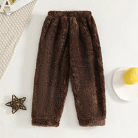 Girls Dark Brown Polar Fleece Zipper Jacket With Jogger Co-ord Sets Sets