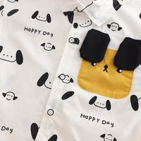 Boys Yellow Printed Short Sleeves Shirt With Cargo Shorts Set 2 pc. Sets