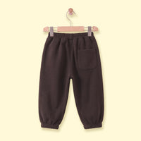 Boys Dark Brown Bear Applique Jogger Joggers